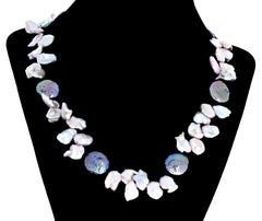 ALD Elegant Real Pearls And Pearl Shells 18" Necklace
