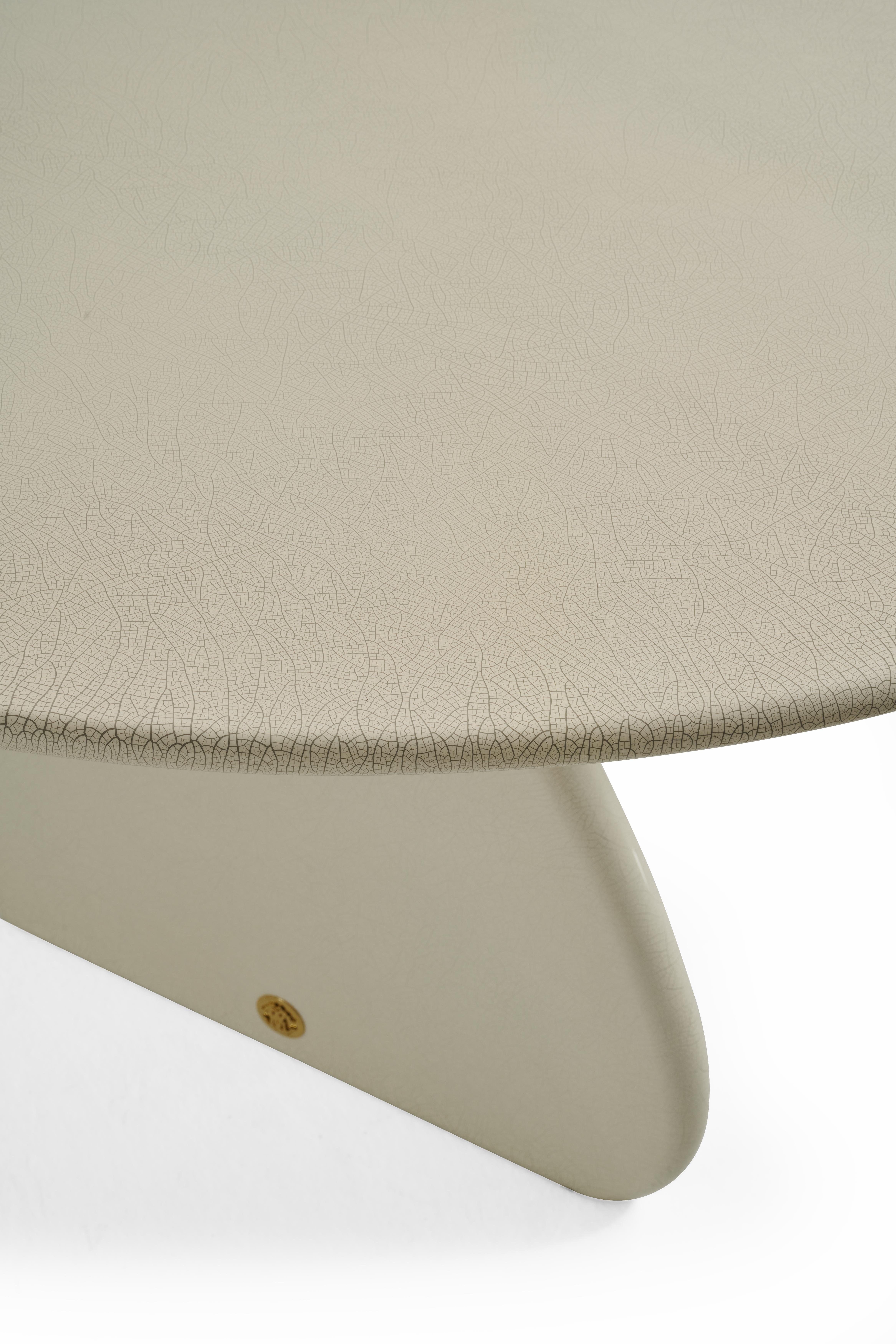 Contemporary Aldabra Table with Eggshell Finishing by Roberto Cavalli Home Interiors For Sale