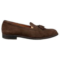 ALDEN 666 Size 15 Brown Suede Leather Slip On Tassel Loafers