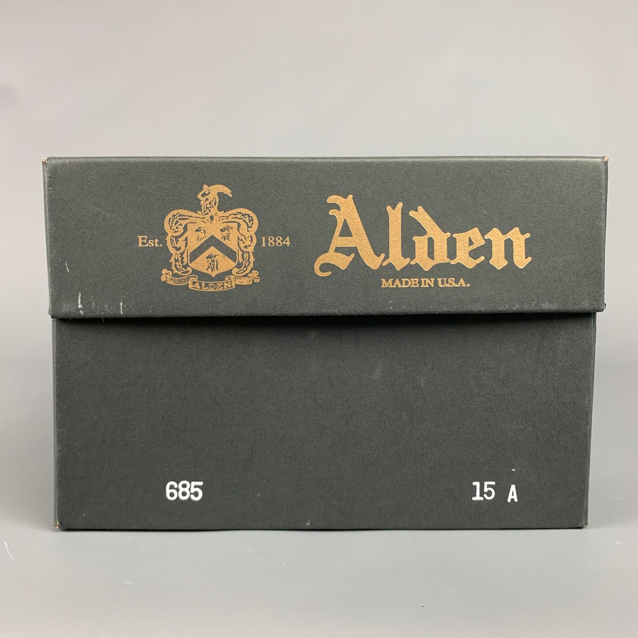Men's ALDEN 685 Size 15 Tan Leather Cap Toe Penny Loafers