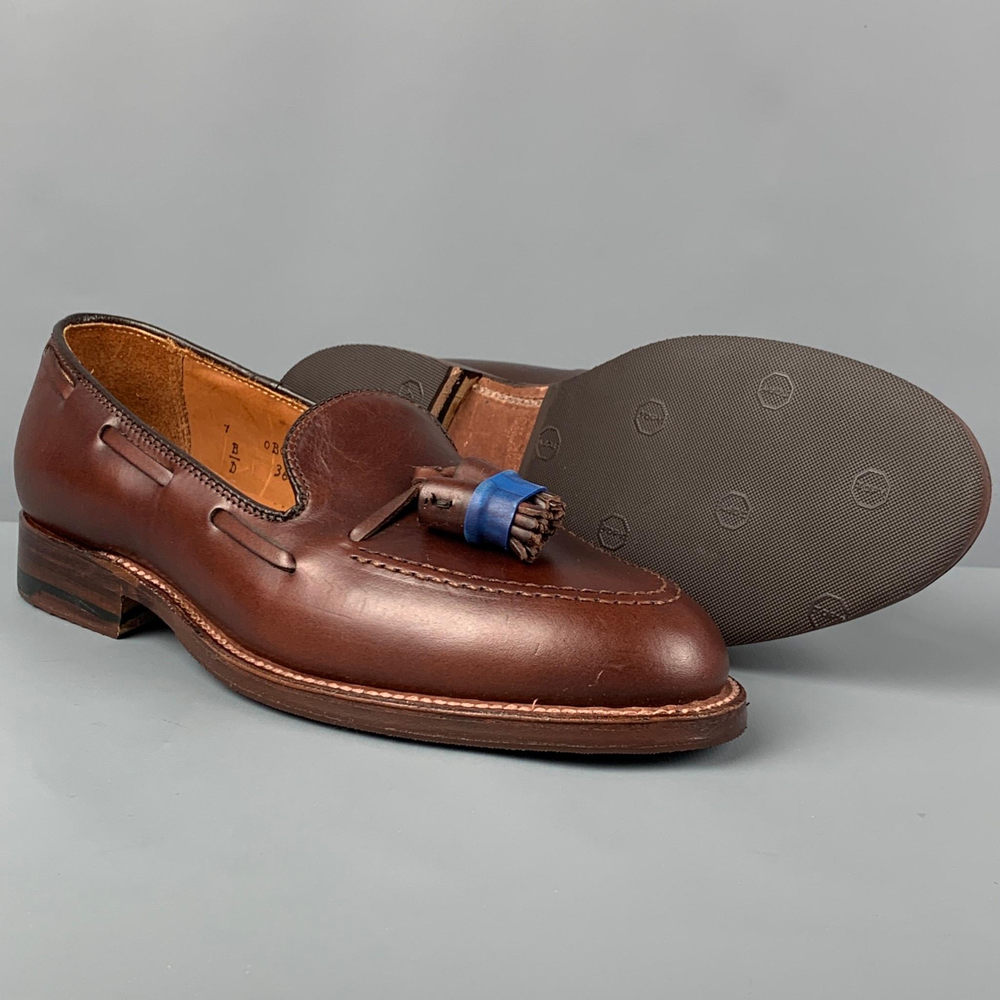 ALDEN Bootmaker Edition Size 7 Brown Leather Tassels Loafers In New Condition In San Francisco, CA