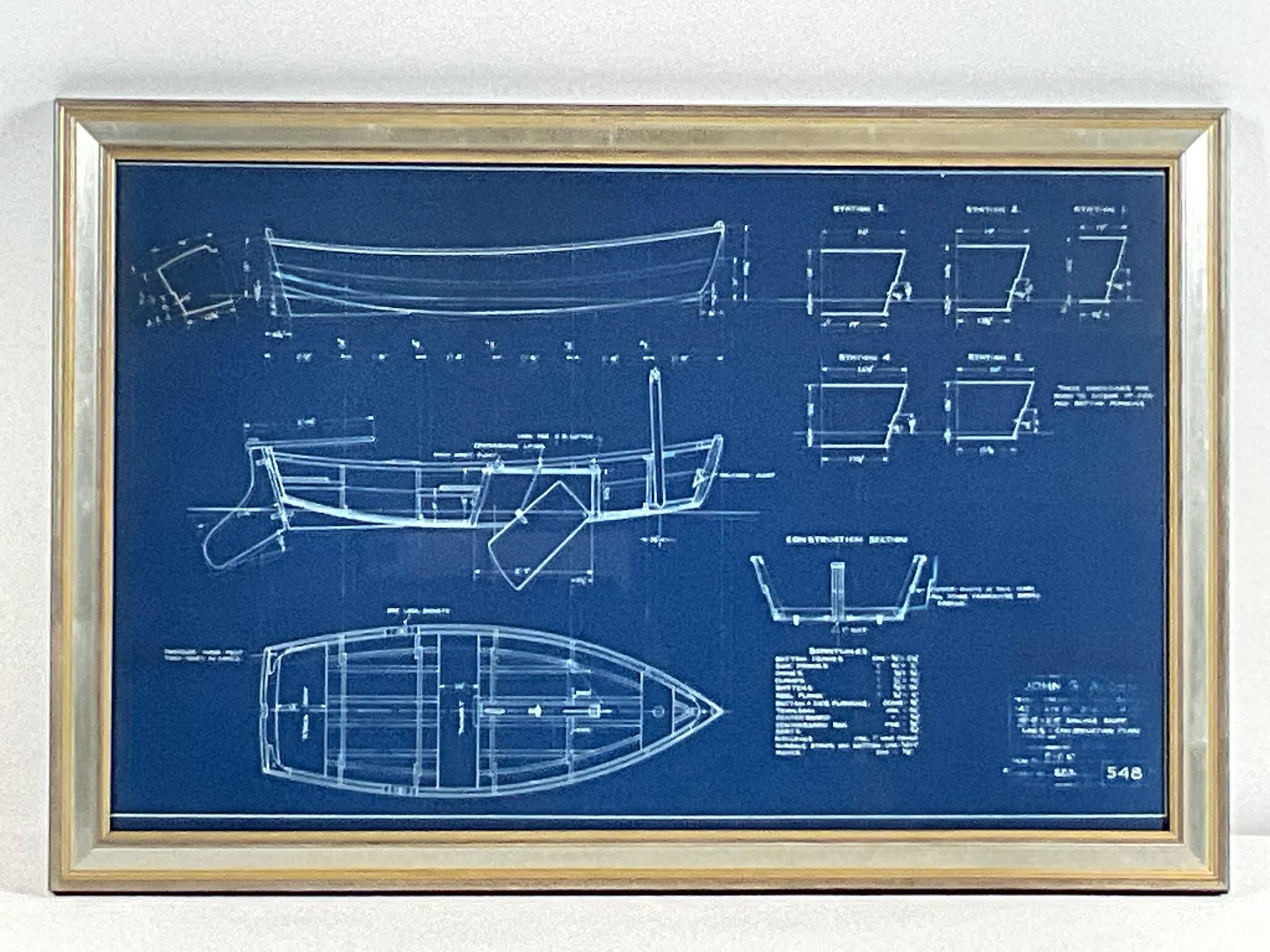 North American Alden Design No. 548, Sailing Skiff Blueprint For Sale