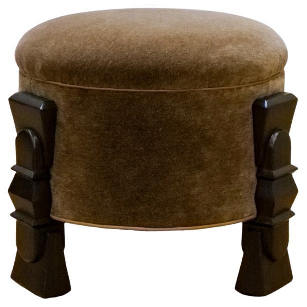 Alden Ottoman, 16.5", in COM with Dark Walnut, by August Abode