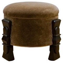 Alden Ottoman, 16.5", in COM with Dark Walnut, by August Abode