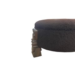 Alden Ottoman, 30", in COM with Dark Walnut, by August Abode