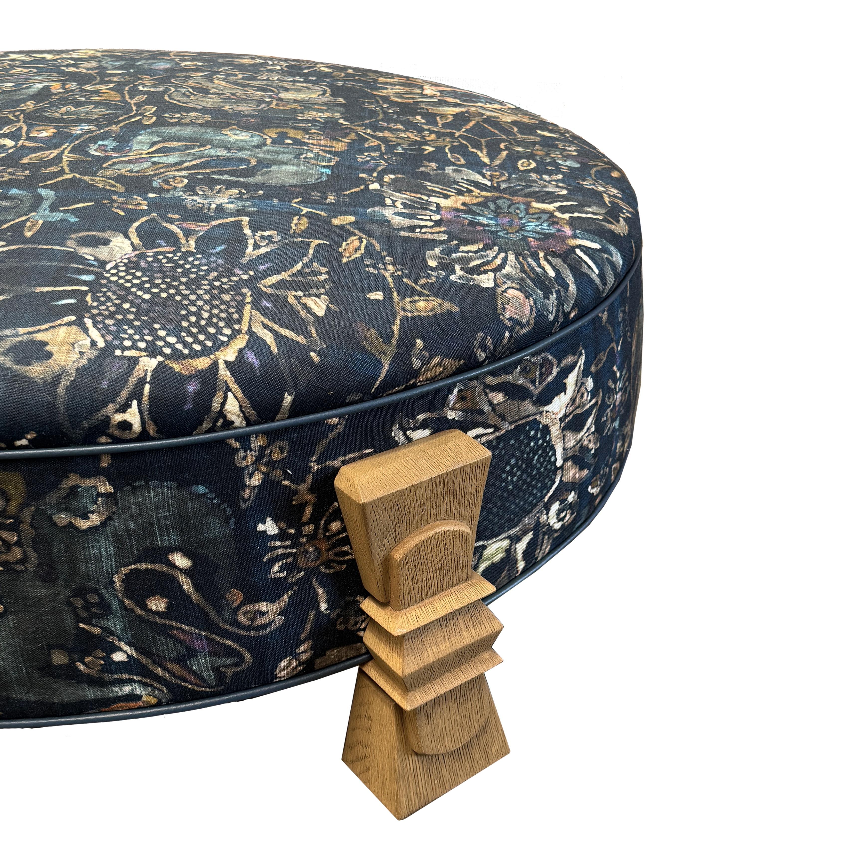 Our artisan-made Alden Ottoman is the newest addition to our line. The hand-carved legs are made by local artisans.

Equally, at home in a Lake Tahoe chalet, Sea Ranch beachfront dwelling or Laurel Canyon abode, we designed this piece with