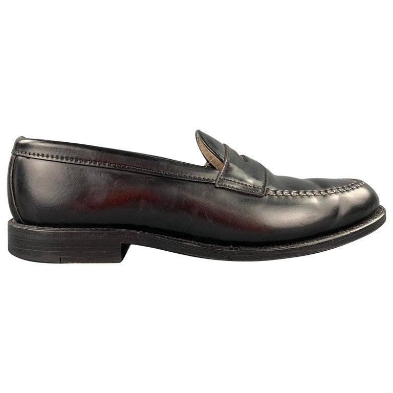 ALDEN Size 10 Black Horween Leather 987 Penny Loafers at 1stDibs ...