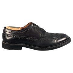 ALDEN Size 10.5 Black Perforated Leather Wingtip Lace Up Shoes