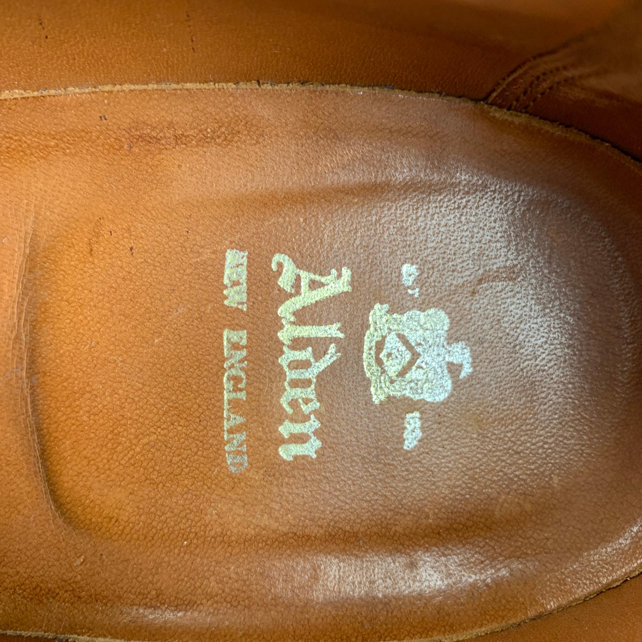 ALDEN Size 10.5 Tan Pebble Grain Leather Lace Up Shoes 1