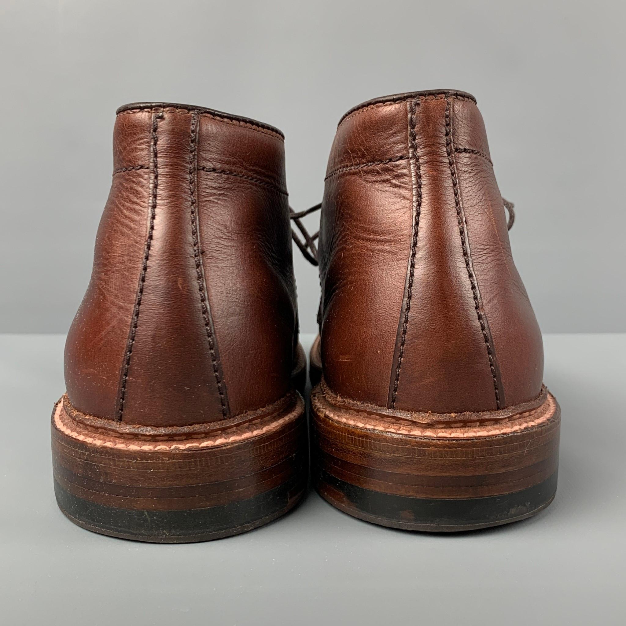 brown leather chukkas