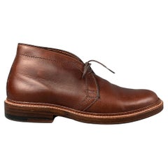 ALDEN Penny Loafers aus braunem Leder, Größe 6,5