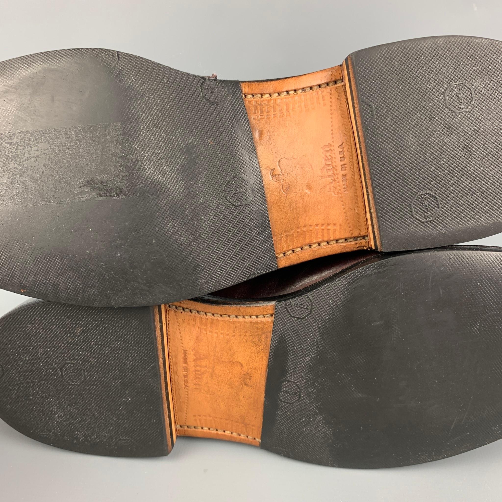 Men's ALDEN Size 6.5 Burgundy Leather Penny Loafers