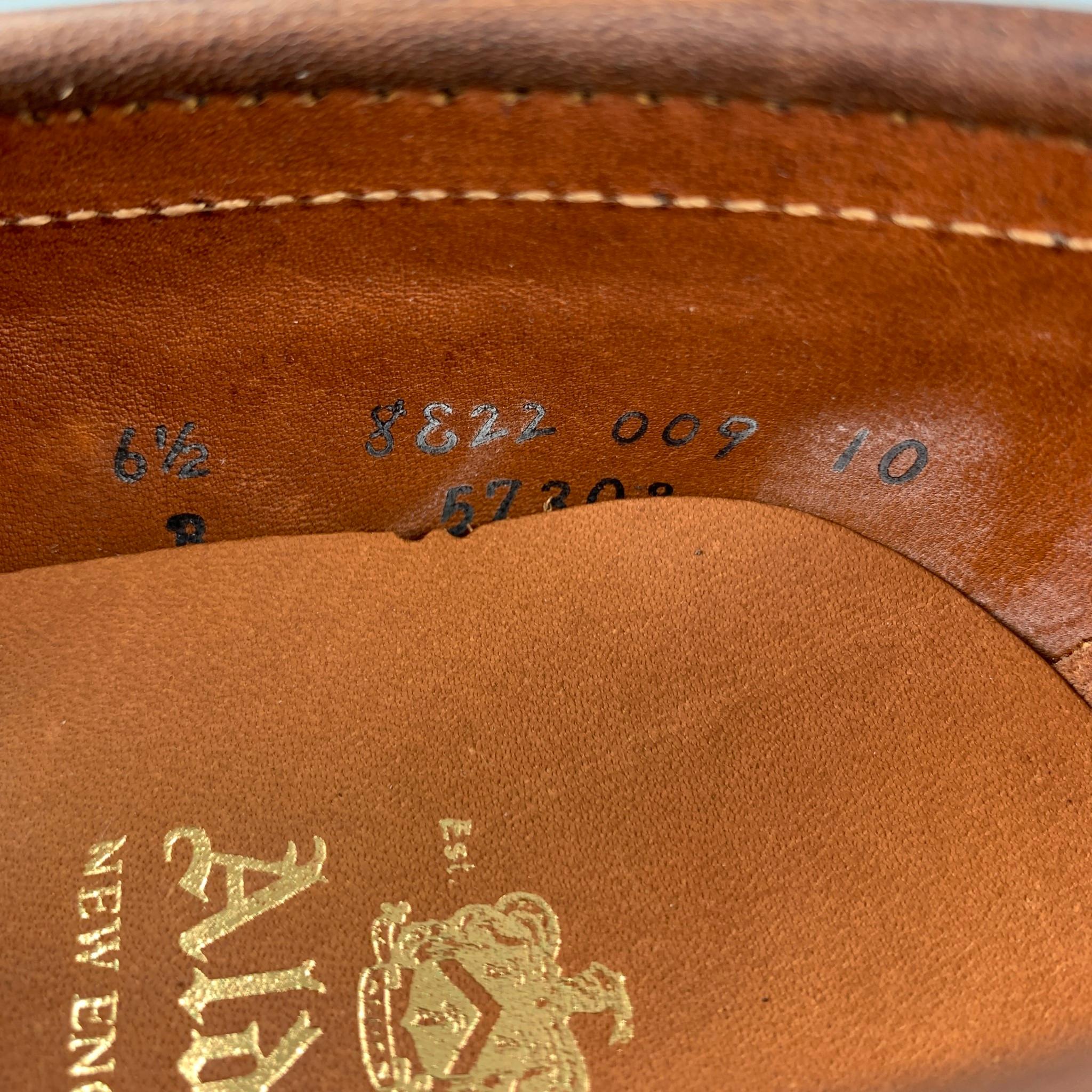 ALDEN Size 6.5 Dark Brown 5730S Kudu Leather Penny Loafers In New Condition In San Francisco, CA