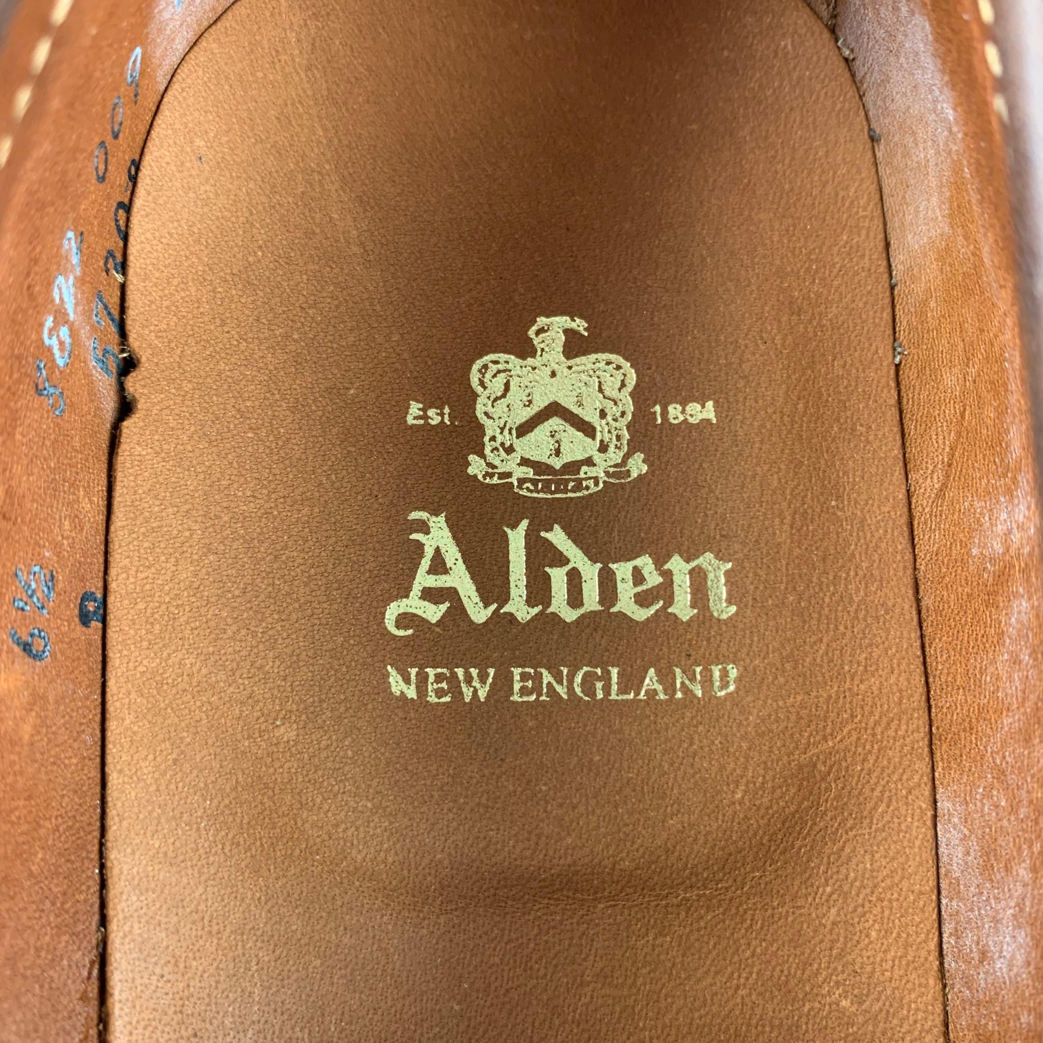 Men's ALDEN Size 6.5 Dark Brown 5730S Kudu Leather Penny Loafers