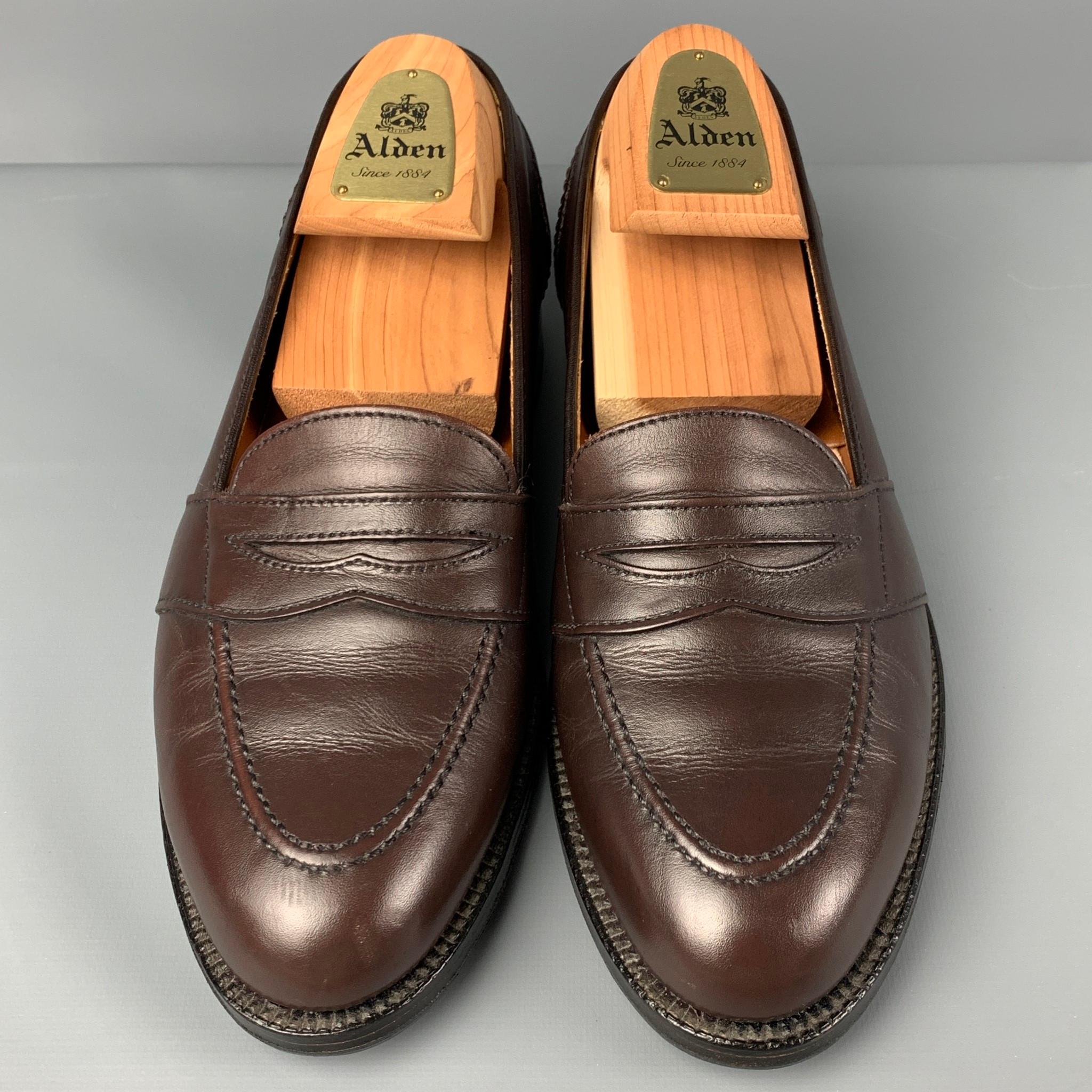 ALDEN Size 7 Brown Leather Penny Loafers 3