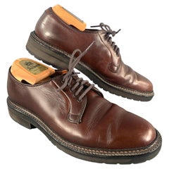 ALDEN Size 7 Burgundy Brown 9432S Leather Lace Up Shoes