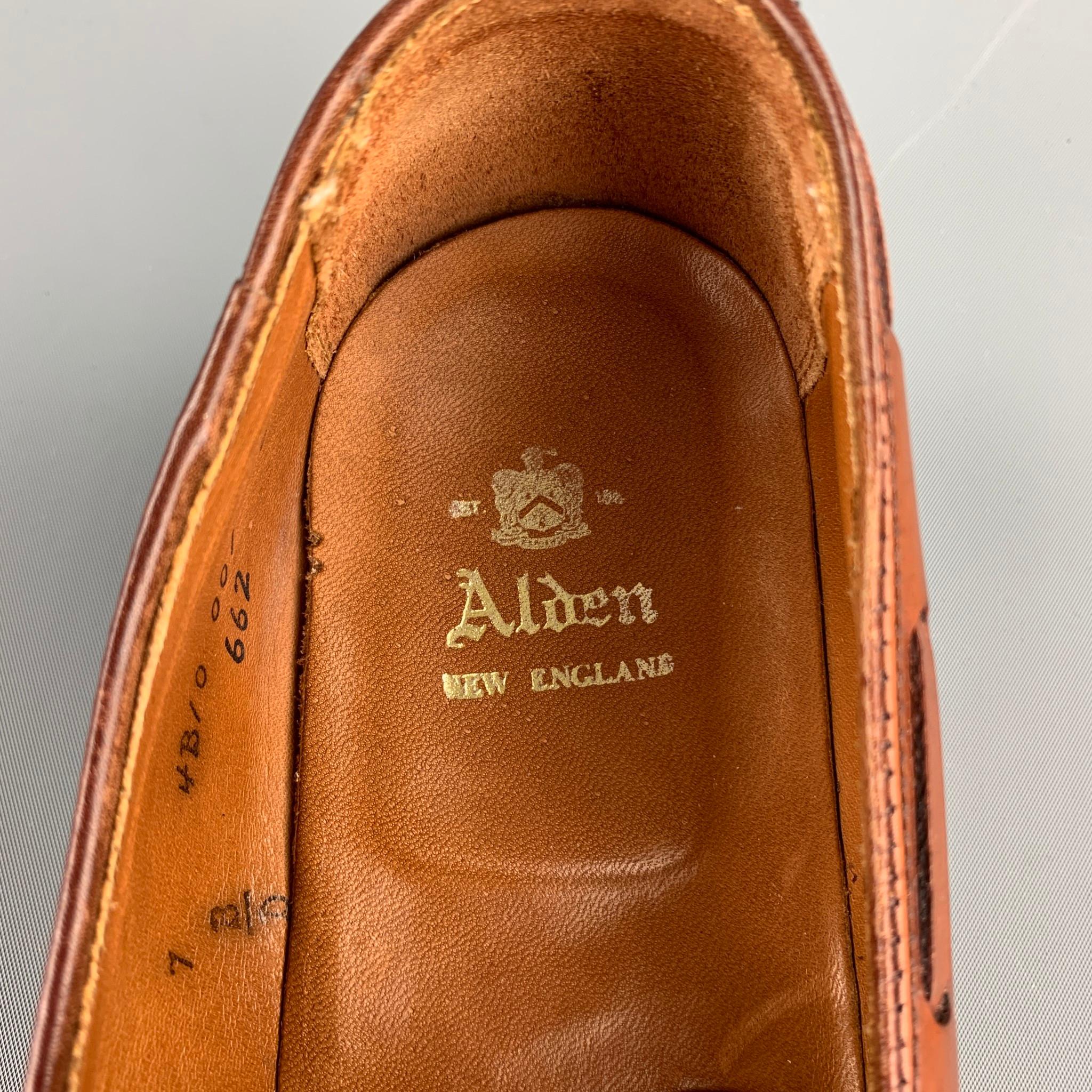 Men's ALDEN Size 7 Burnished Tan Calf Leather Tassels Moccasins 662 Loafers