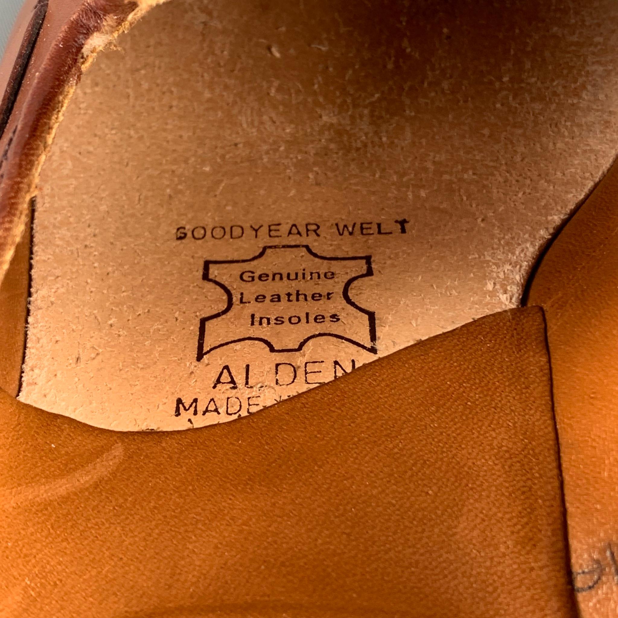ALDEN Size 7 Burnished Tan Calf Leather Tassels Moccasins 662 Loafers 1
