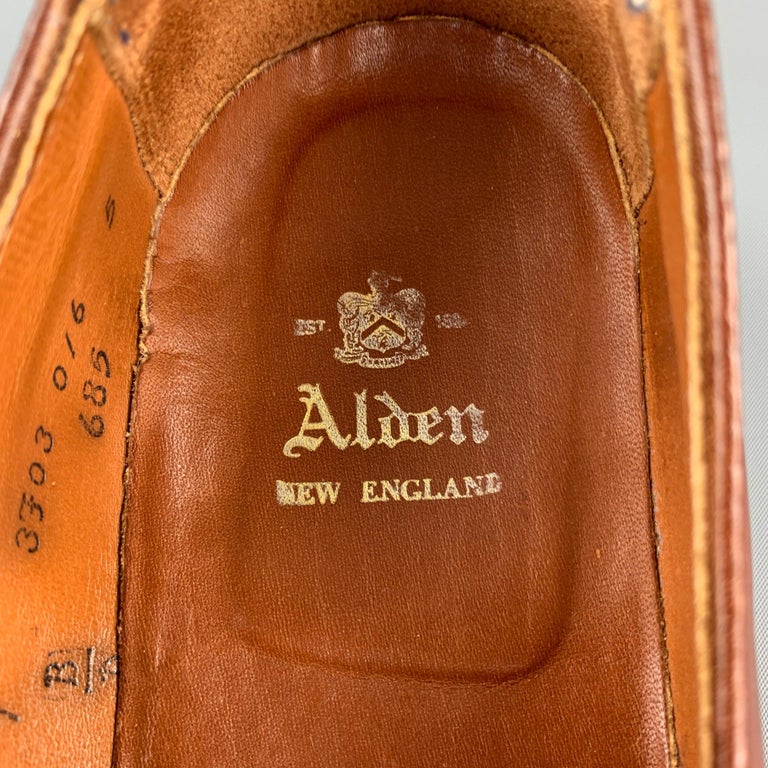 ALDEN Size 7 Brown Leather Penny Loafers