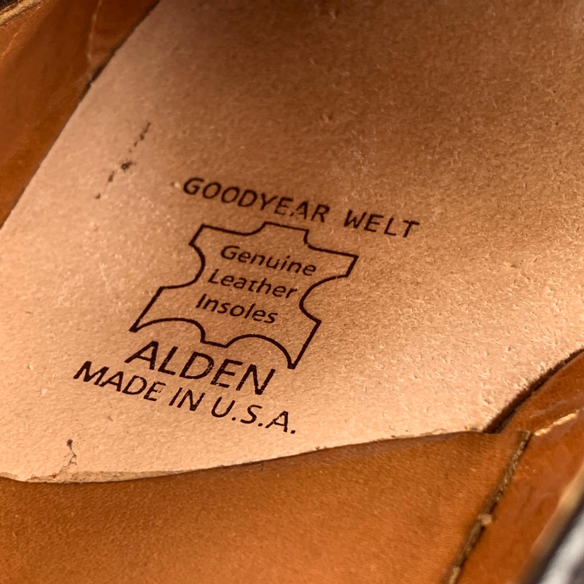 Men's ALDEN Size 7 D Burgundy Full Strap Calf Leather 683 Slip On Penny Loafers