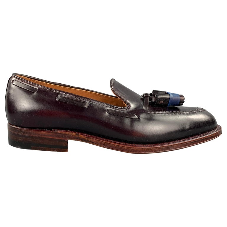 ALDEN Size 7 D Dark Brown Leather Tassels D7103 Loafers at 1stDibs