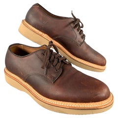 ALDEN Size 7.5 Brown Burgundy 29401 Leather Lace Up Shoes