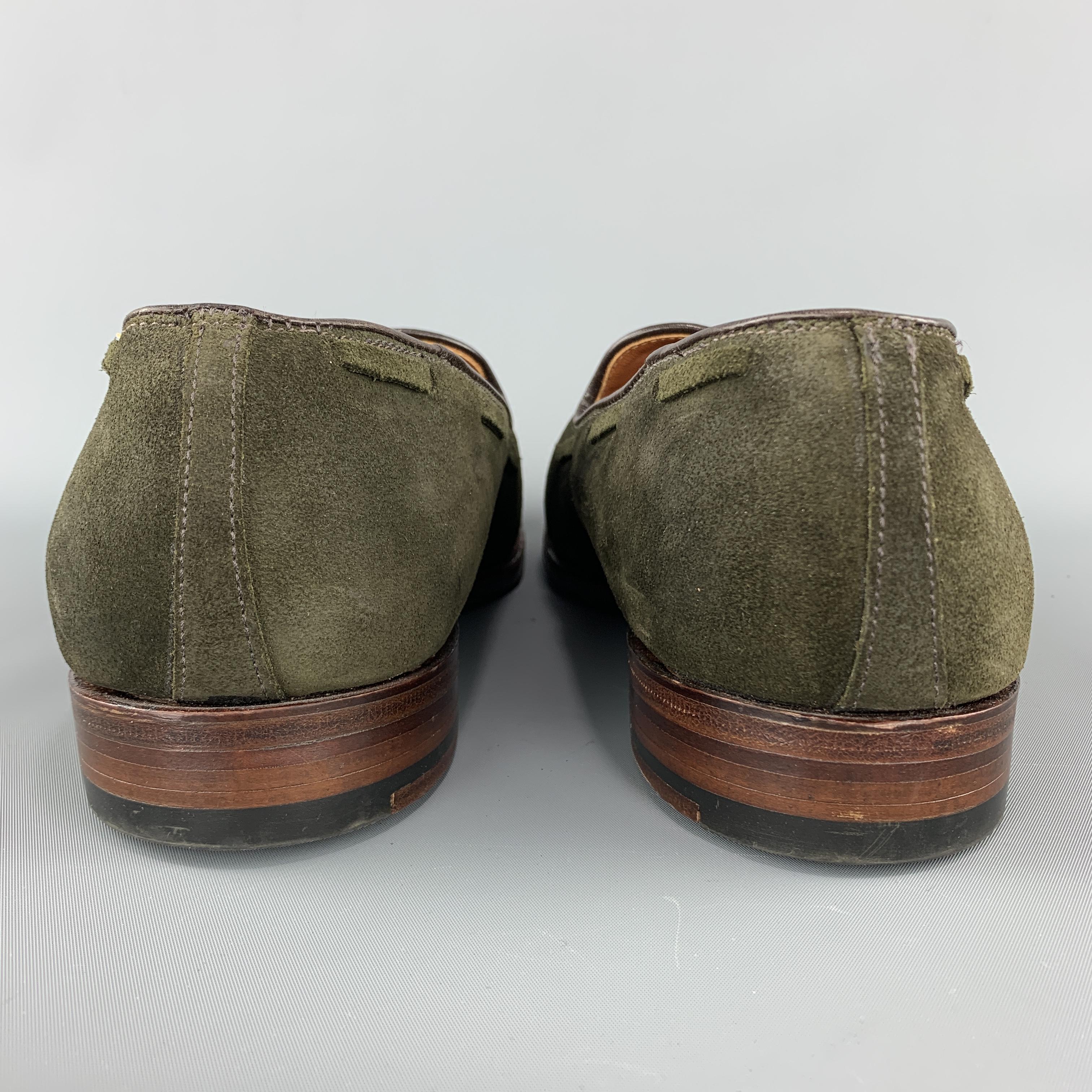 olive green suede loafers