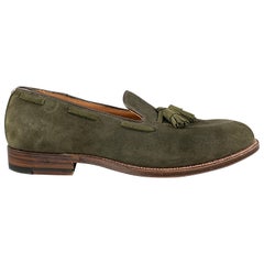 ALDEN x UNIONMADE Size 11.5 Olive Solid Tassels Loafers