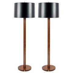 Alder Wood and Steel Floor Lamps