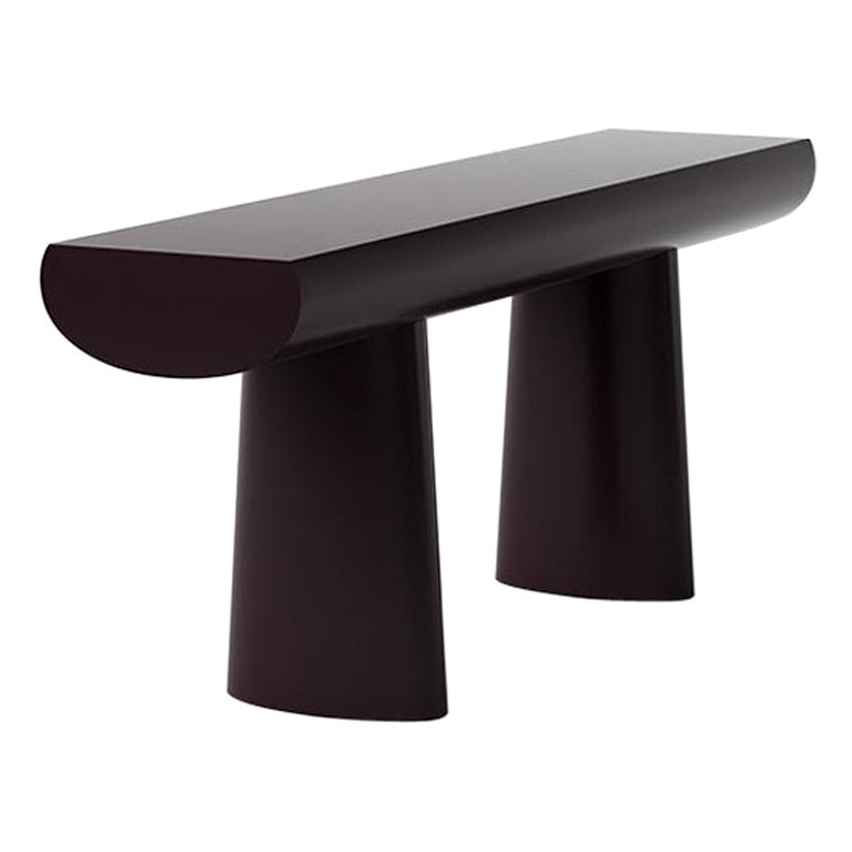 Aldo Bakker Wood Console Table, Dark Aubergine Color by Karakter For Sale