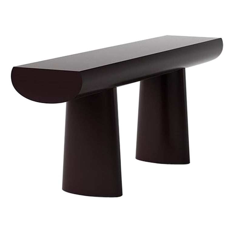 Aldo Bakker Wood Console Table, Dark Aubergine Color by Karakter