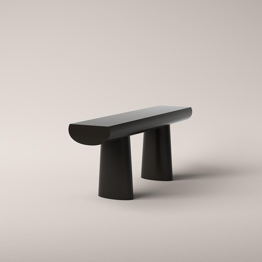 Mid-Century Modern Aldo Bakker Wood Console Table, Dark Sepia Color by Karakter