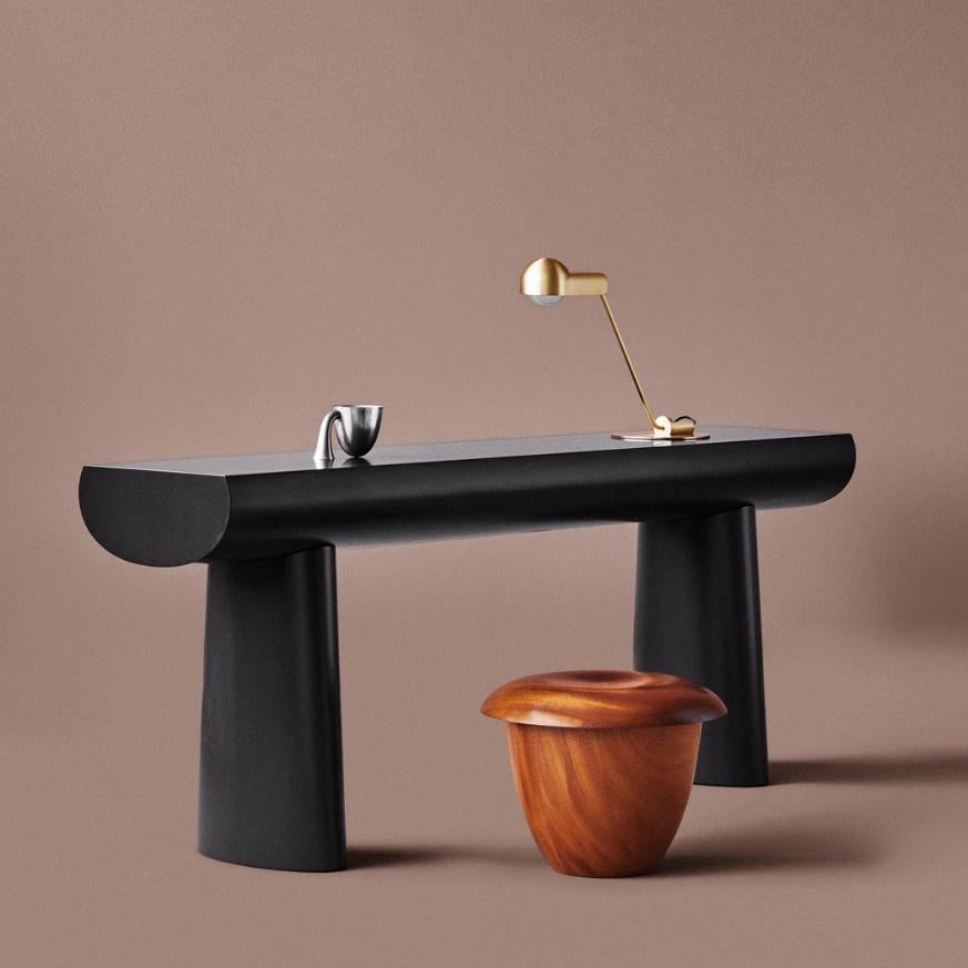 Contemporary Aldo Bakker Wood Console Table, Dark Sepia Color by Karakter
