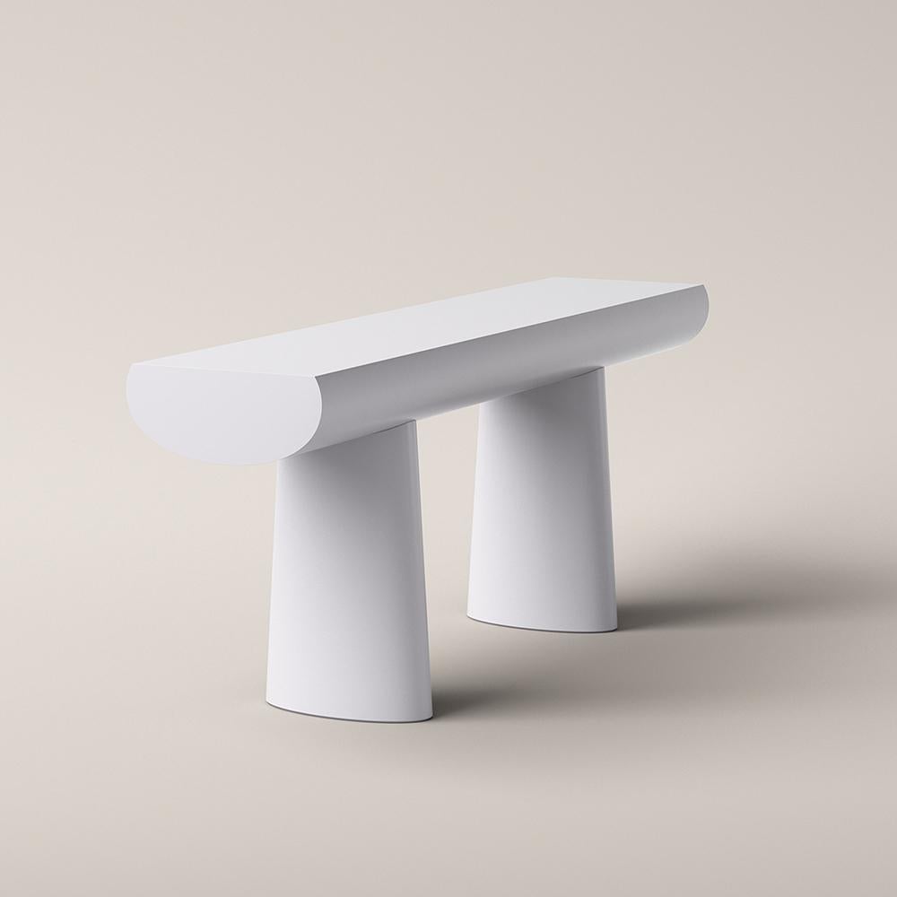 Mid-Century Modern Aldo Bakker Wood Console Table, Light Grey Color by Karakter