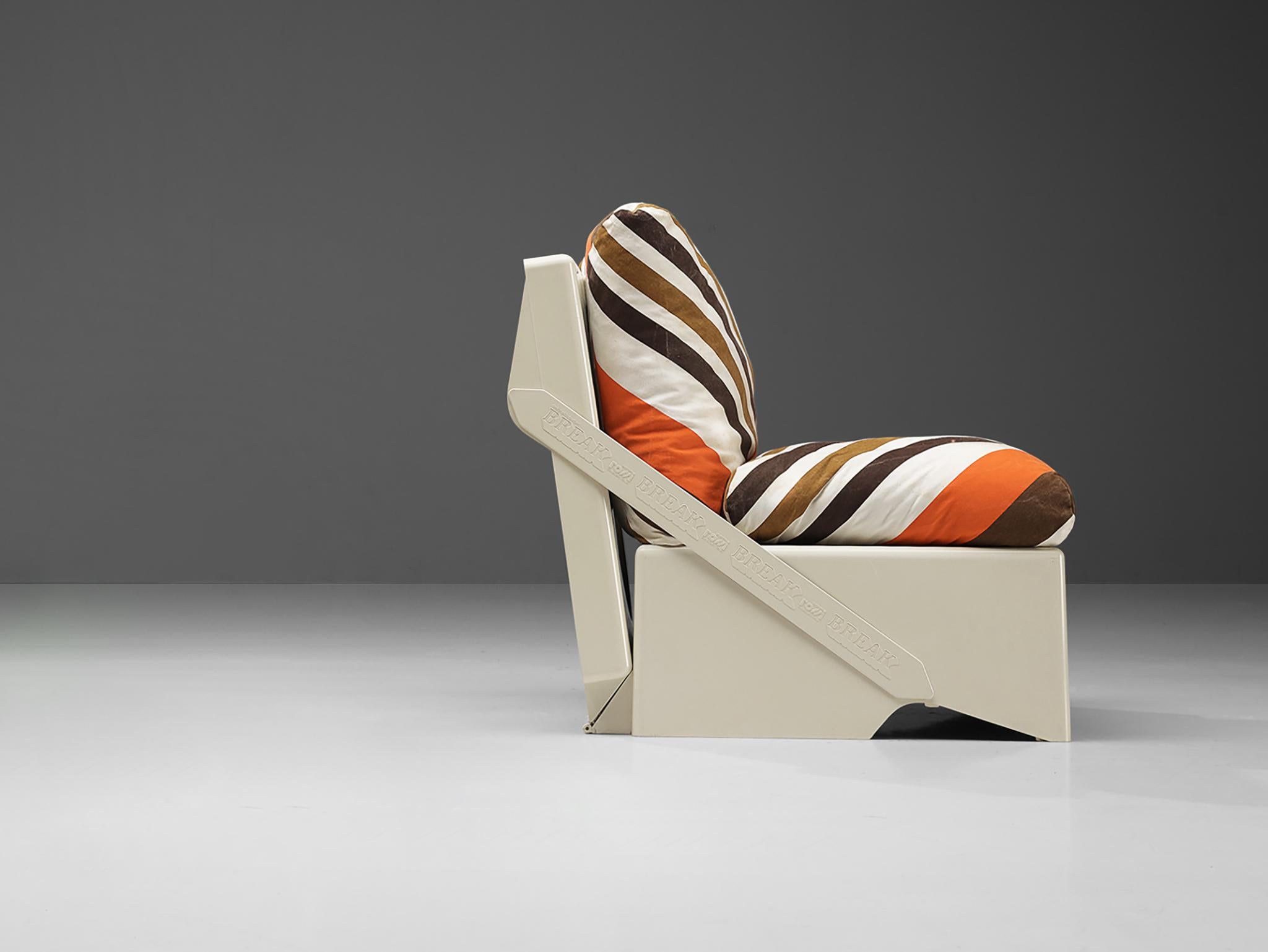 italien Aldo Barberi for Rossi di Albizzate 'Break' Portable Foldes Lounge Chair en vente