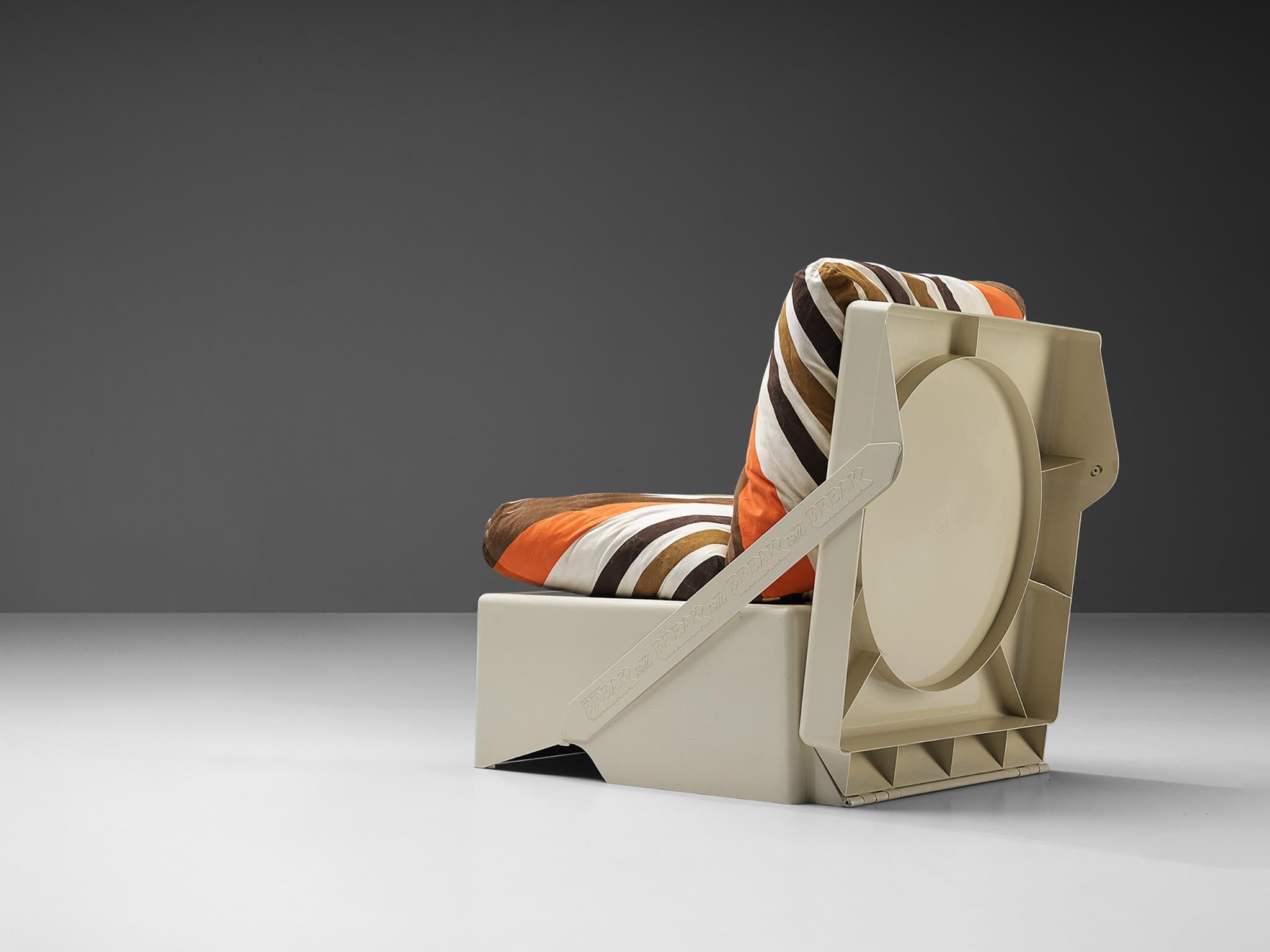 Aldo Barberi for Rossi di Albizzate 'Break' Portable Foldes Lounge Chair Bon état - En vente à Waalwijk, NL