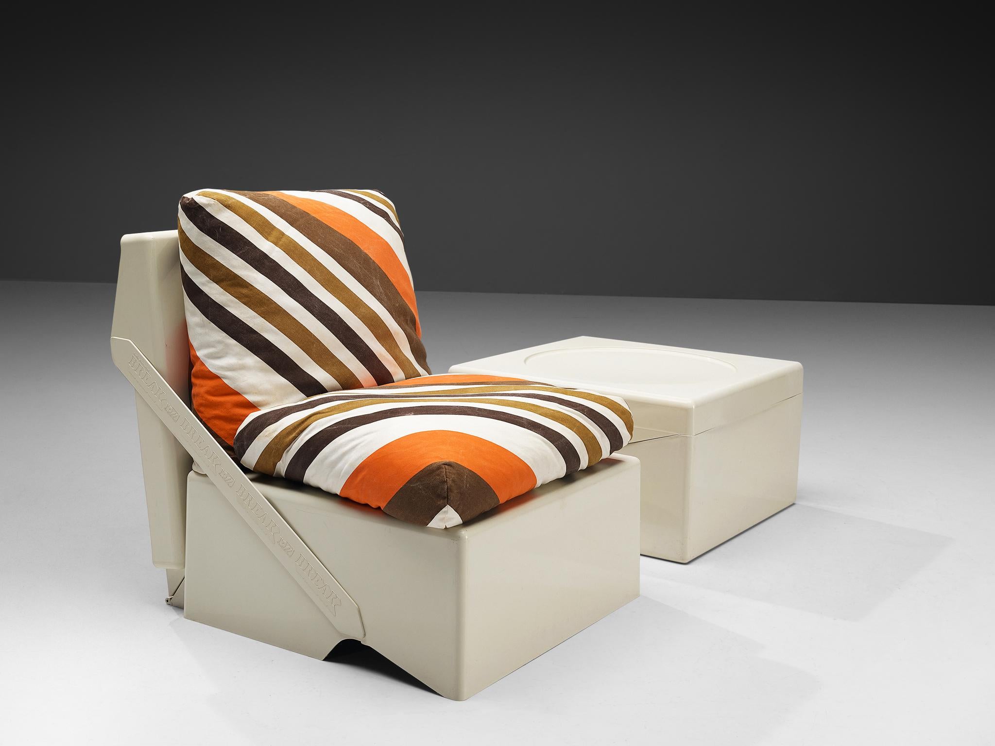 Italian Aldo Barberi For Rossi di Albizzate ‘Break’ Portable Folding Lounge Chairs For Sale