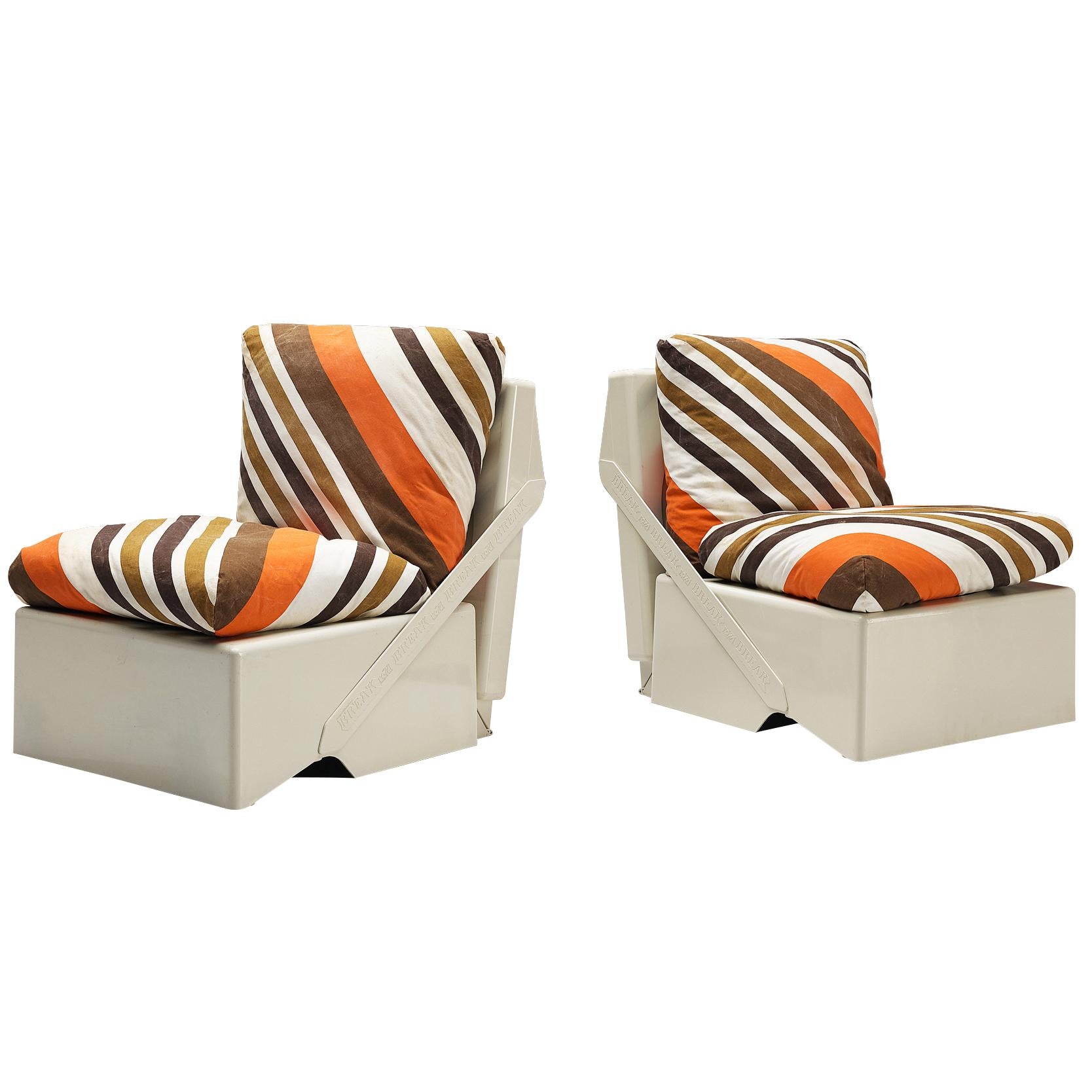 Aldo Barberi For Rossi di Albizzate ‘Break’ Portable Folding Lounge Chairs For Sale