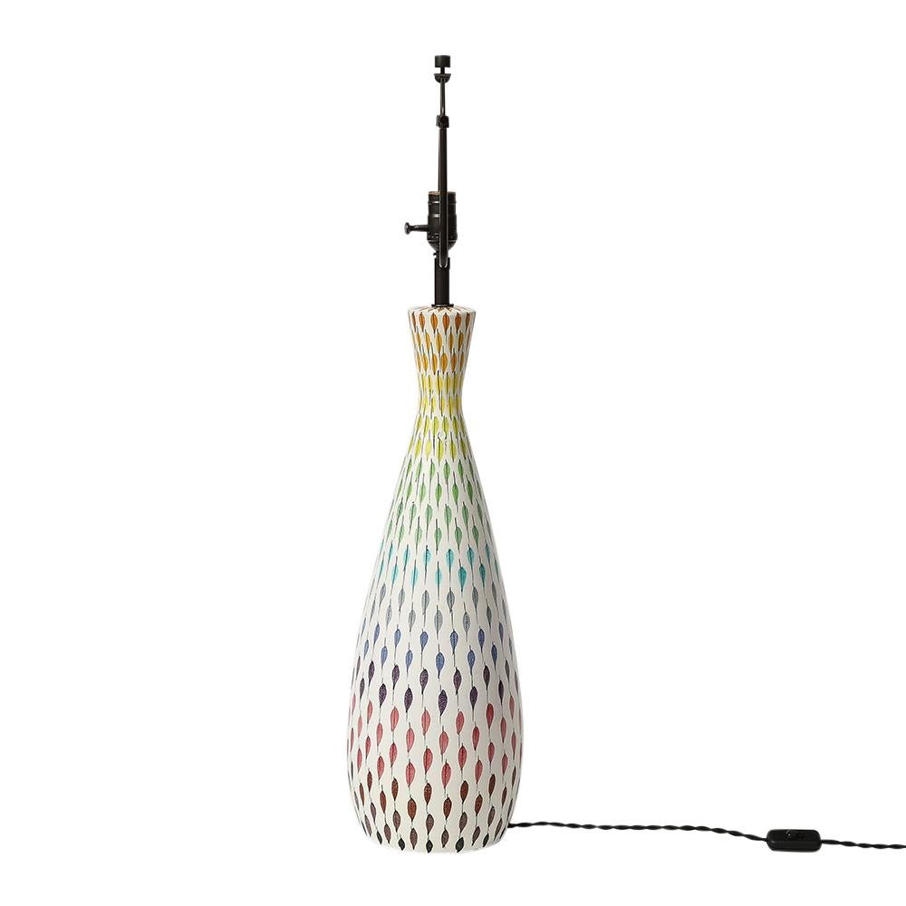 Aldo Bitossi Table Lamp, Ceramic, Multi-Color, Piume, Signed In Good Condition For Sale In New York, NY