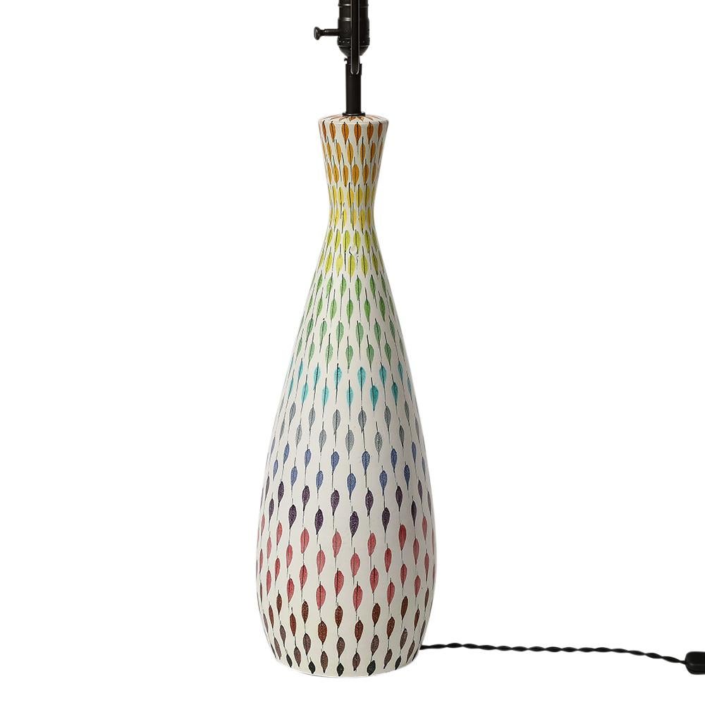 Mid-20th Century Aldo Bitossi Table Lamp, Ceramic, Multi-Color, Piume, Signed For Sale