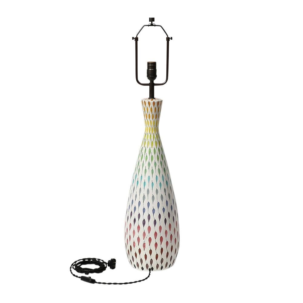 Stoneware Aldo Bitossi Table Lamp, Ceramic, Multi-Color, Piume, Signed For Sale