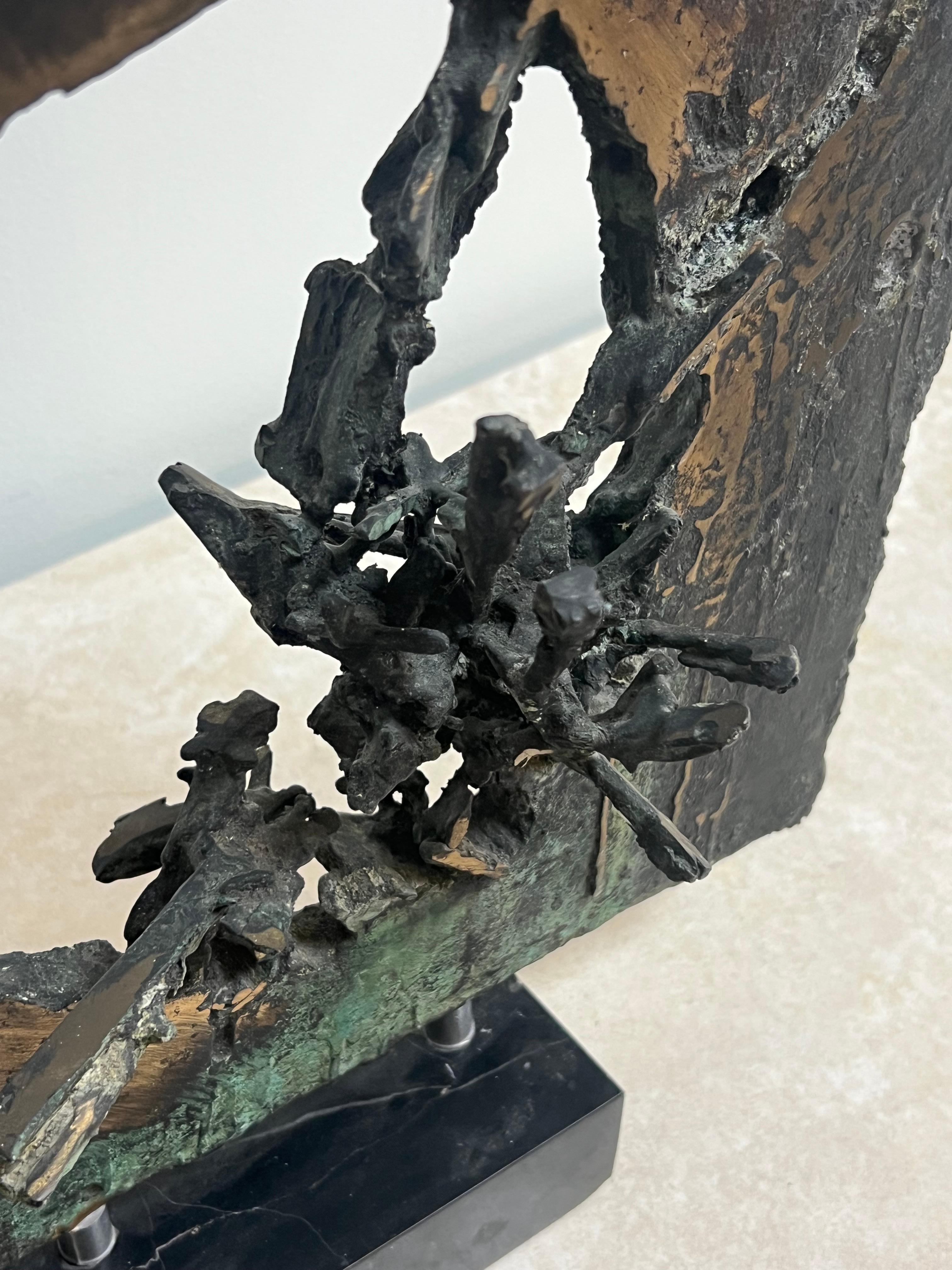 Aldo Caron Abstrakte Bronze-Skulptur mit Buch im Angebot 5