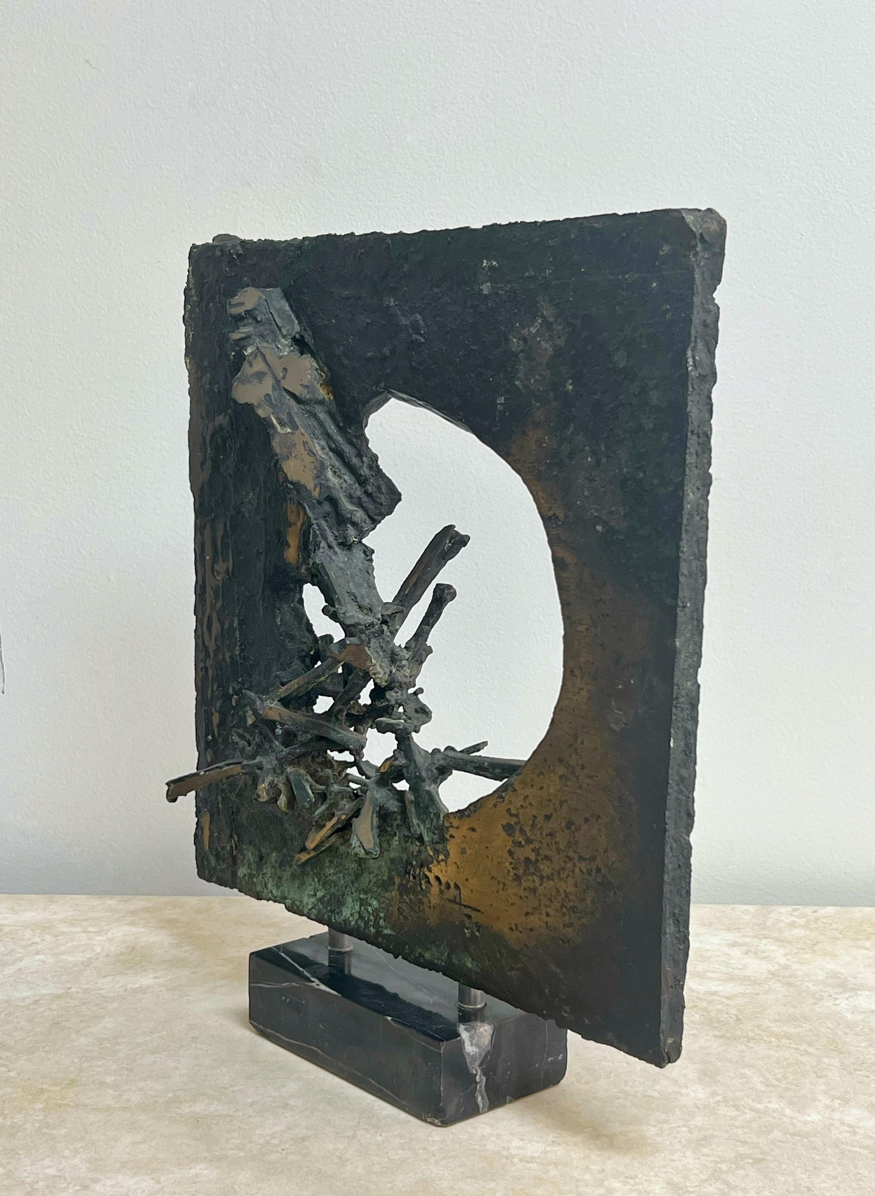 Aldo Caron Abstrakte Bronze-Skulptur mit Buch im Angebot 7
