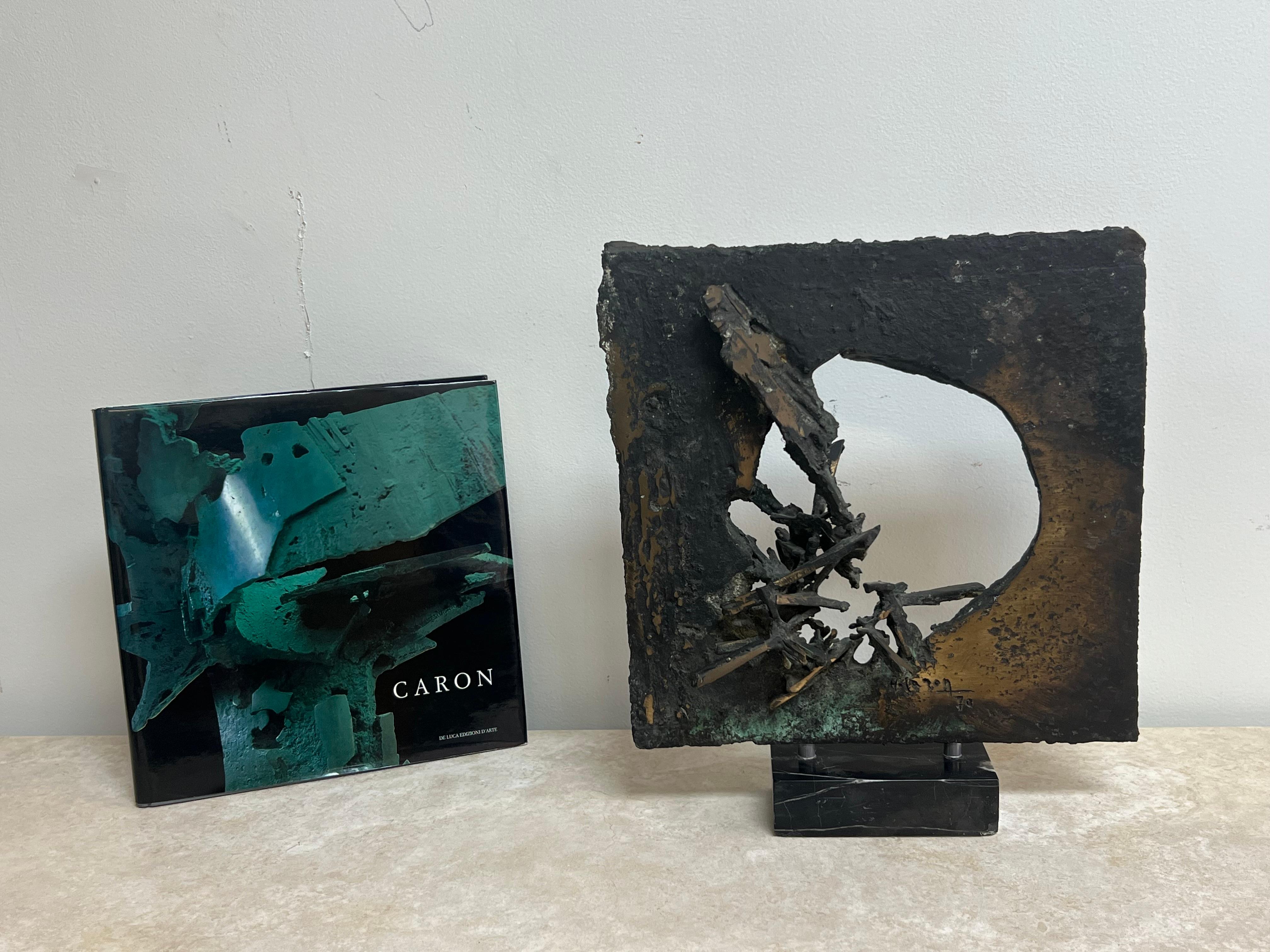 Aldo Caron Abstrakte Bronze-Skulptur mit Buch im Angebot 12