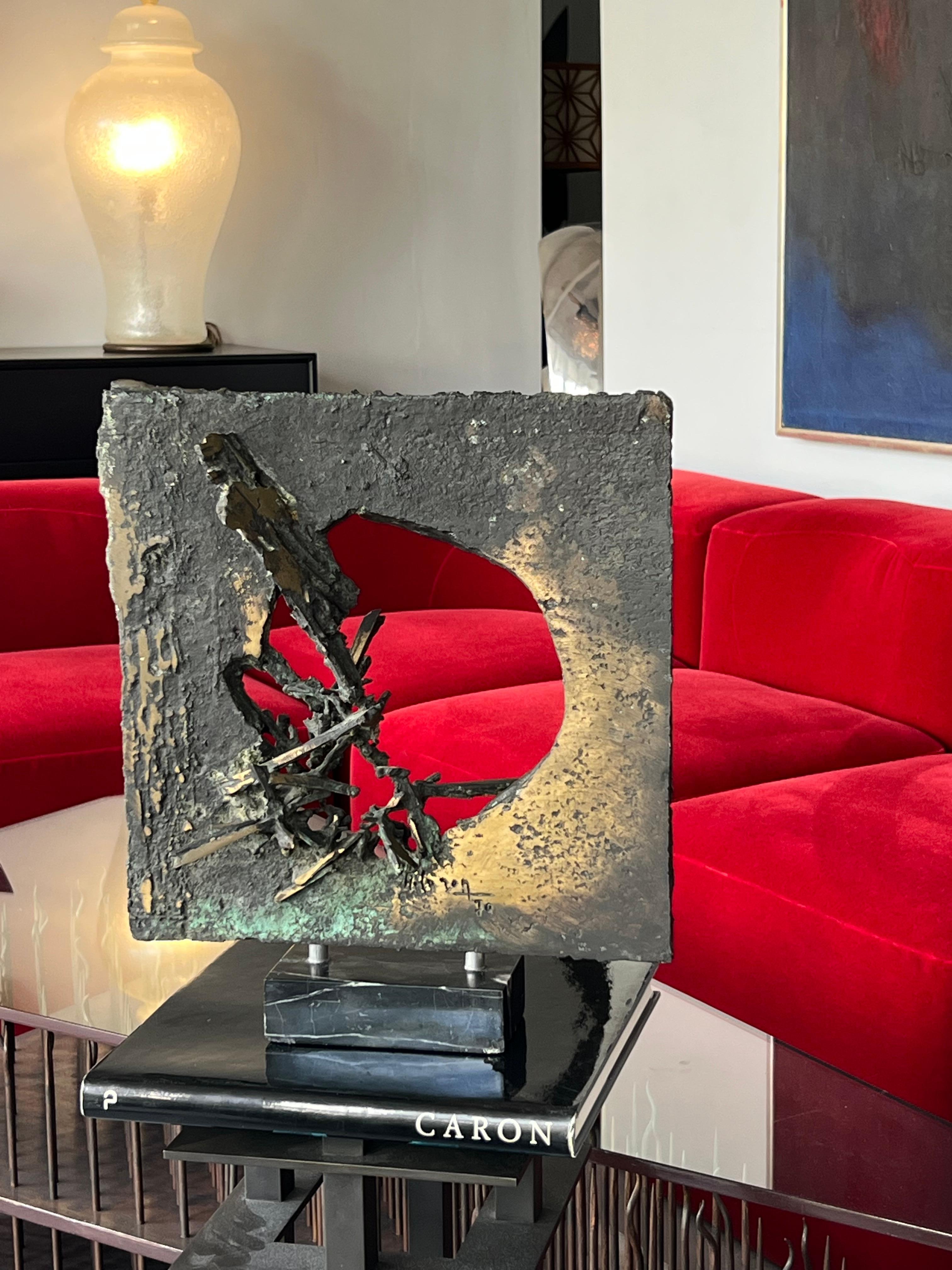 Aldo Caron Abstrakte Bronze-Skulptur mit Buch im Zustand „Gut“ im Angebot in Miami, FL