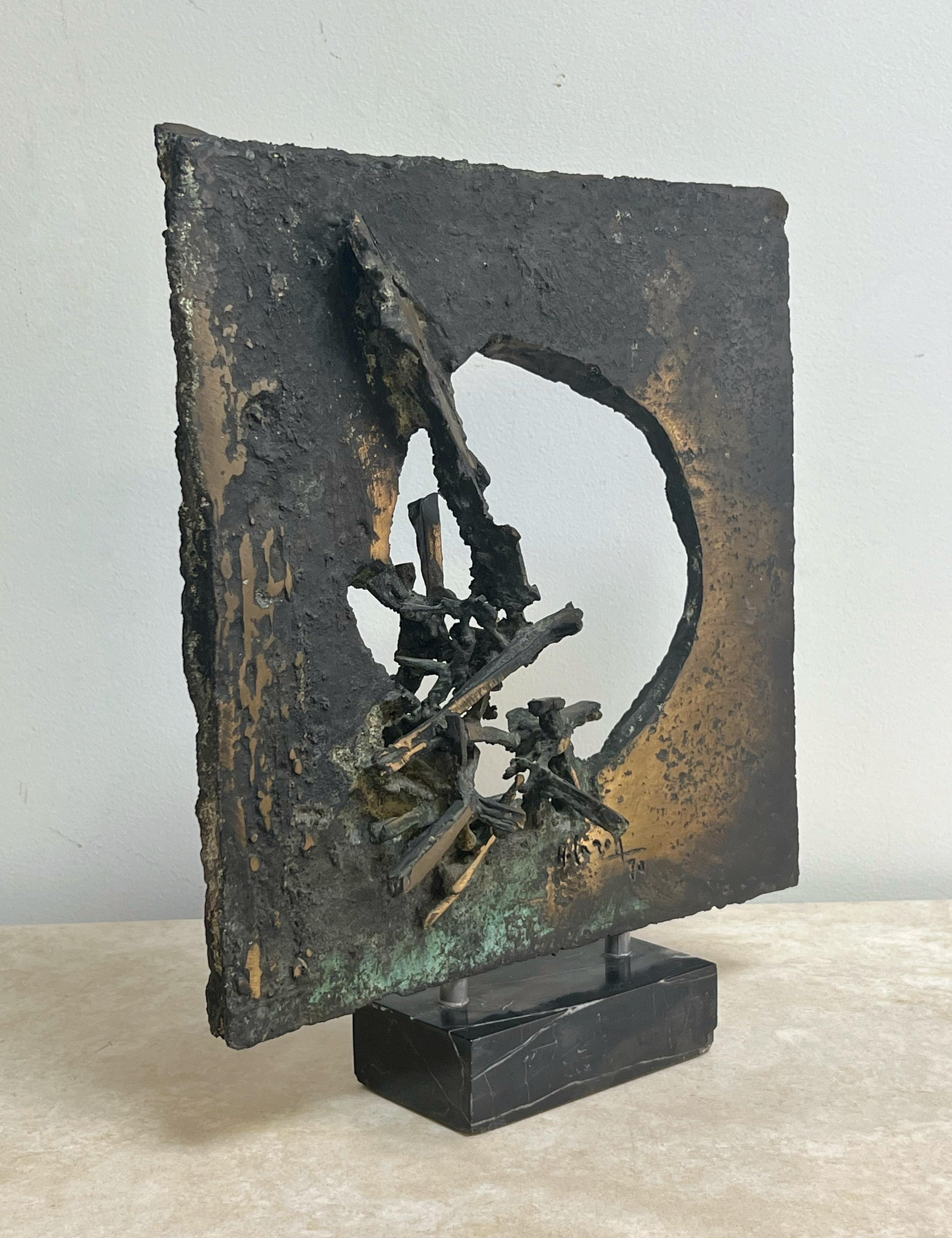 Aldo Caron Abstrakte Bronze-Skulptur mit Buch im Angebot 2