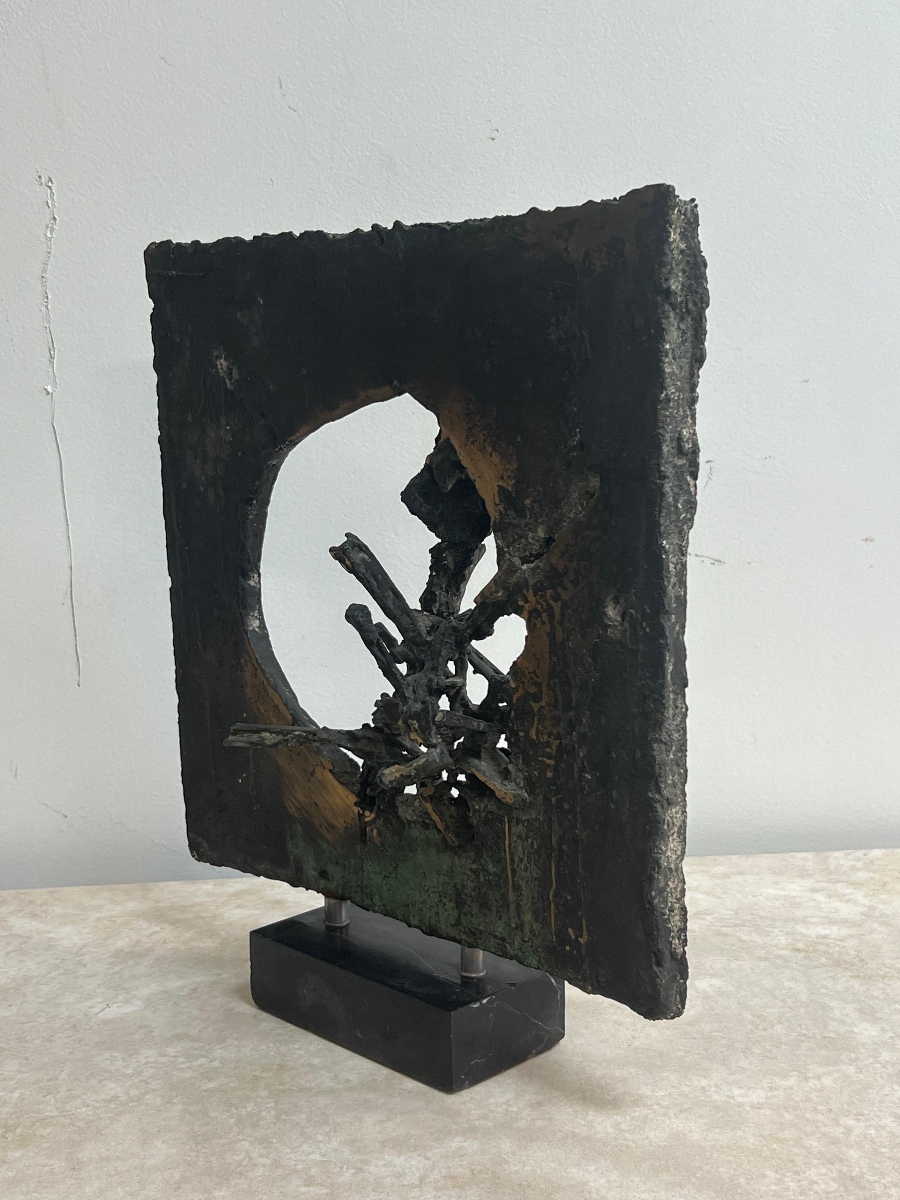Aldo Caron Abstrakte Bronze-Skulptur mit Buch im Angebot 3
