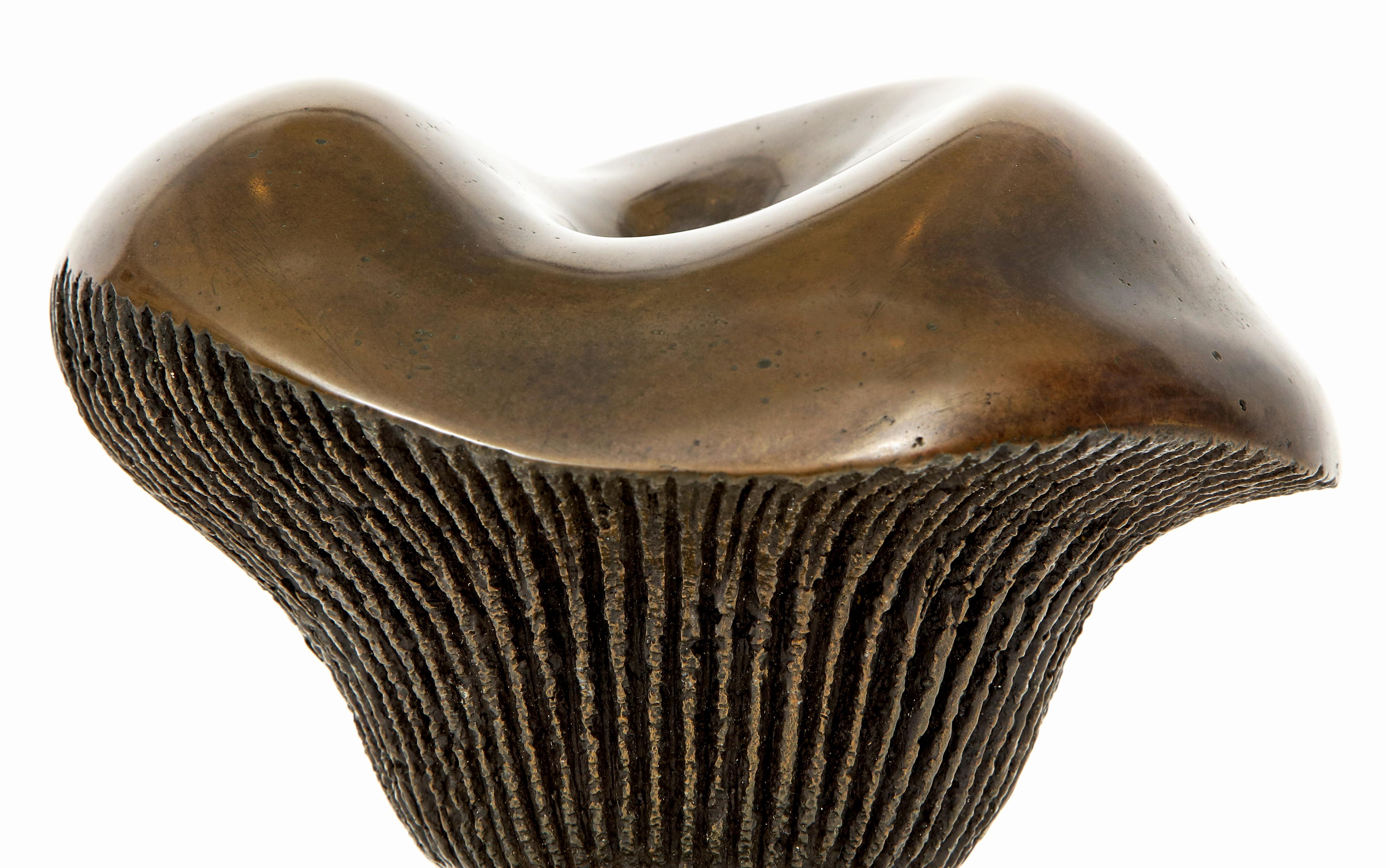 Aldo Casanova Bronze Mushroom Sculpture In Good Condition For Sale In New York, NY