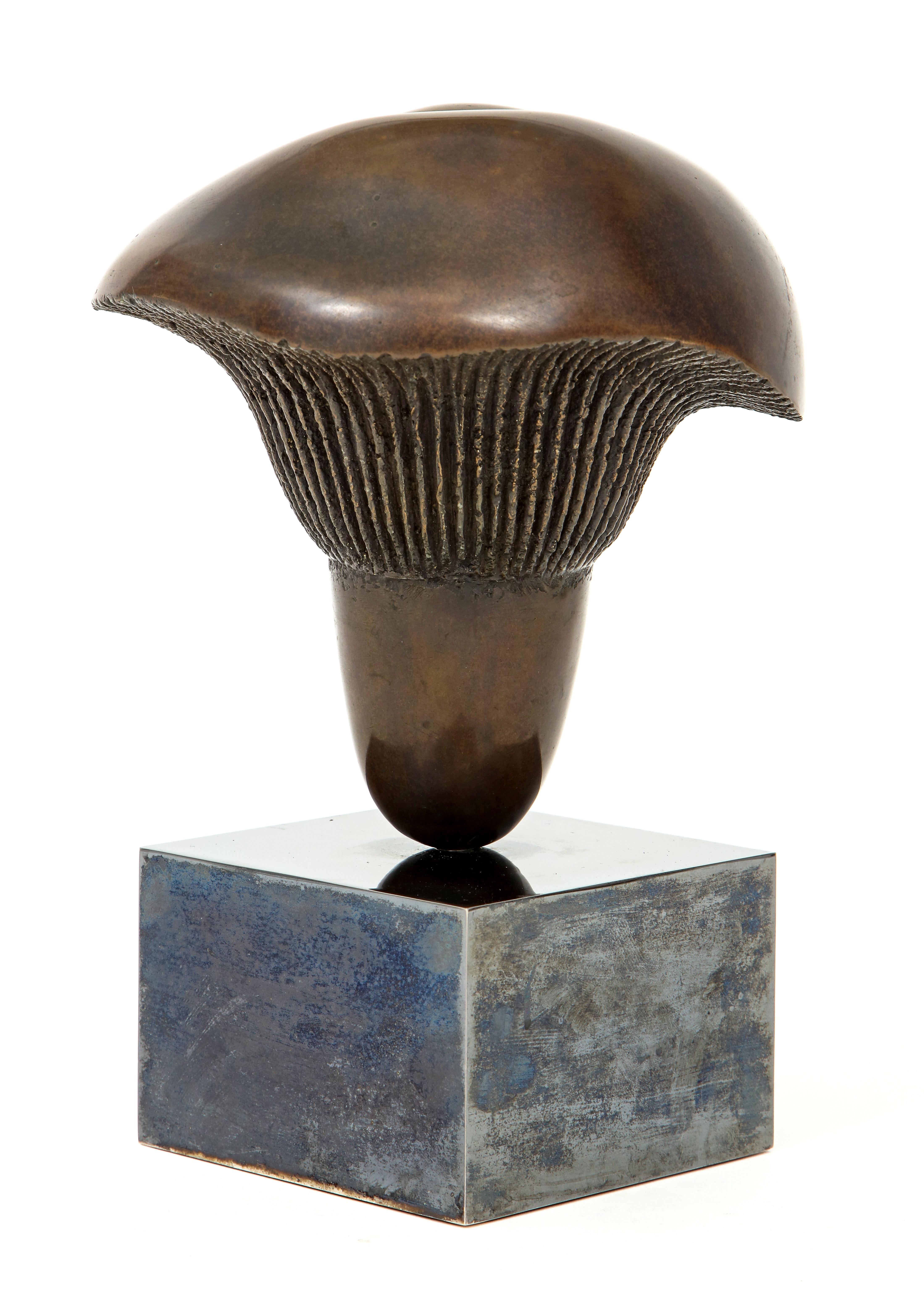 Late 20th Century Aldo Casanova Bronze Mushroom Sculpture For Sale