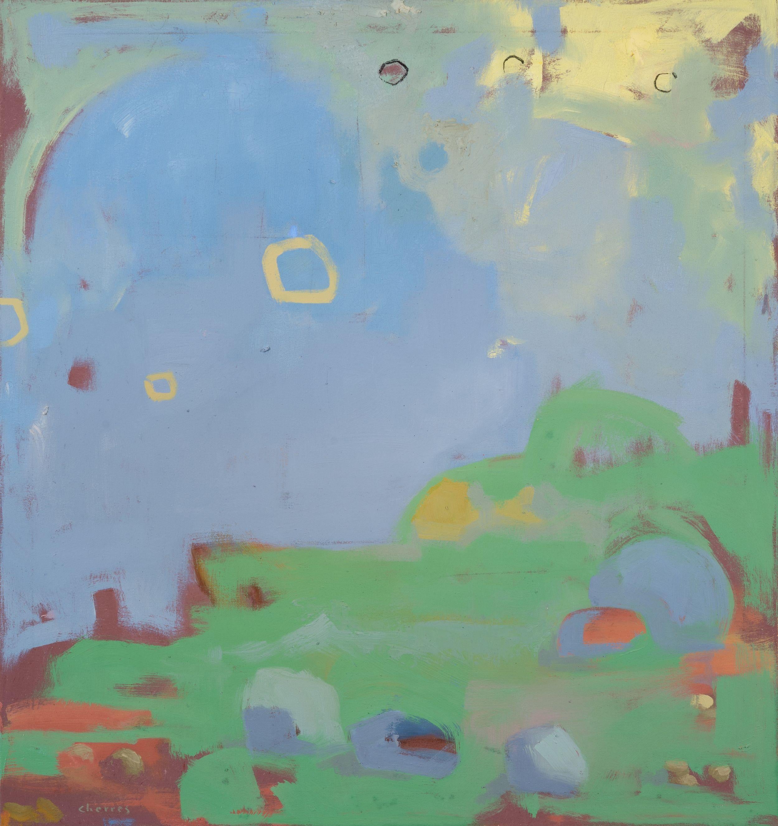 Aldo Cherres Abstract Painting – Zeit, Gemälde, Öl auf Leinwand